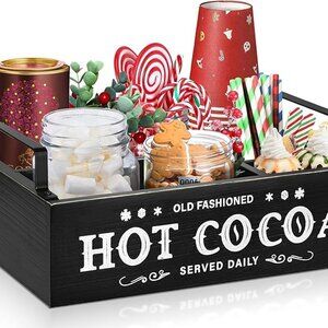NEW Hot Chocolate Bar Organizer with Handle, Farmhouse Hot Cocoa Bar Supplies